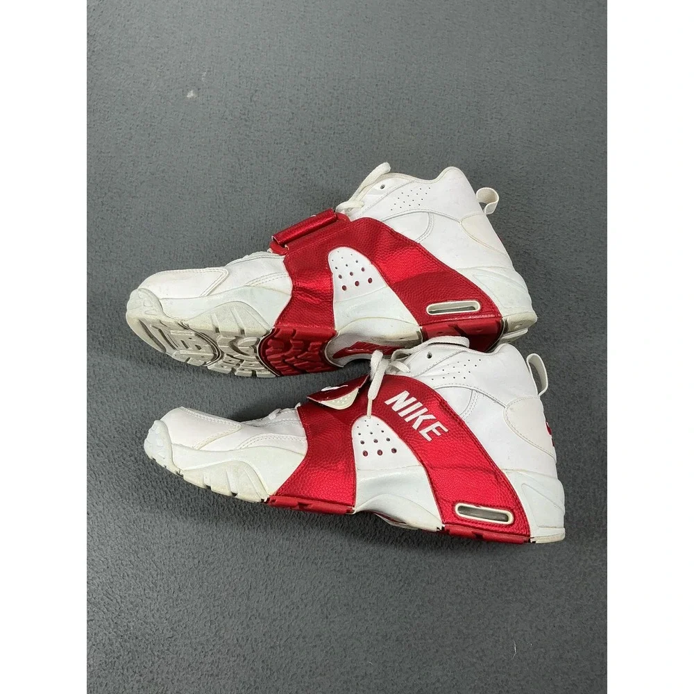 Nike Air Trainer Shoes Mens Size 13 White Red Leather Sneakers 599442-100